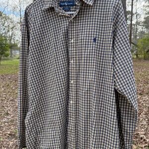 Ralph Lauren Shirt Button Down Long Sleeve Size Medium Blake Plaid